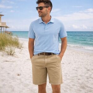 American Eagle Khaki Chino Shorts Tan Casual Cotton Men's 30 Classic Fit Summer